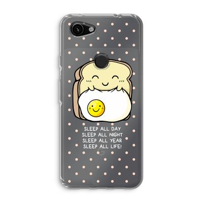 Sleep All Day: Google Pixel 3a Transparant Hoesje