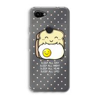 Sleep All Day: Google Pixel 3a Transparant Hoesje