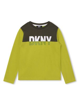 Dkny Kids sweat colour block à logo imprimé - Vert