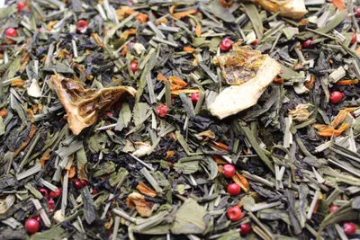 Caribbean Kiss (Grapefruit-Peper)
 -
 Zwarte thee
 en
 Groene thee