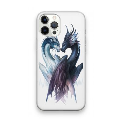Yin Yang Dragons: iPhone 12 Pro Max Transparant Hoesje