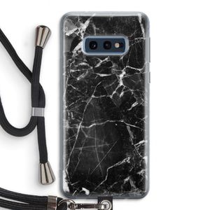 Zwart Marmer 2: Samsung Galaxy S10e Transparant Hoesje met koord