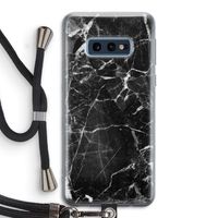 Zwart Marmer 2: Samsung Galaxy S10e Transparant Hoesje met koord