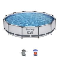 BESTWAY Steel Pro Max bovengronds zwembad - Rond - Diameter 366 x 76 cm, patroonfilter