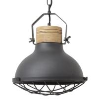 Brilliant Landelijke hanglampEmma Ø 30cm zwart met houtbruin - 93571/86