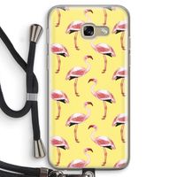 Flamingo's geel: Samsung Galaxy A5 (2017) Transparant Hoesje met koord