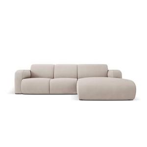 Windsor & Co Lola Hoekbank met Chaise Longue Rechts - Fluweel - Beige