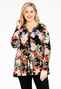 Yoek Shirt A-lijn TOKYO | Zwart | Maat 42/44