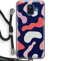 Memphis Shapes Pink: Samsung Galaxy A6 (2018) Transparant Hoesje met koord