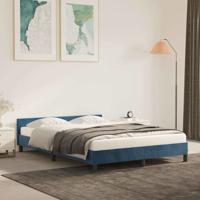 Bedframe zonder matras 140x190 cm fluweel donkerblauw