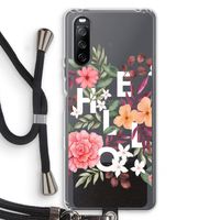 Hello in flowers: Sony Sony Xperia 10 III Transparant Hoesje met koord
