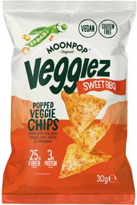 Moonpop Veggiez chips Sweet BBQ, zak van 30 g