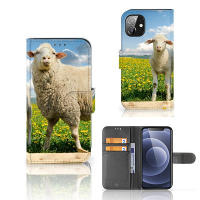 Apple iPhone 12 Mini | Telefoonhoesje | Met pasjeshouder | Schaap en Lammetje