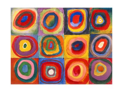Kunstdruk Wassily Kandinsky - Farbstudie Quadrate 80x60cm