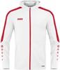 JAKO 6823D Jas Met Kap Power Dames - Wit/Rood - 34
