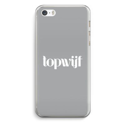 Topwijf Grijs Wit: iPhone 5 / 5S / SE Transparant Hoesje
