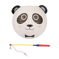 Set Japanse bol lampion met stokje - panda thema - lichtje - sint maarten - lampion - versiering