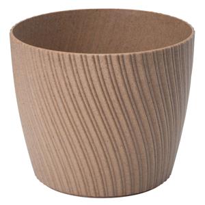 Form Plastic Plantenpot/bloempot Waves - kunststof - lichtbruin - D17 x H14 cm