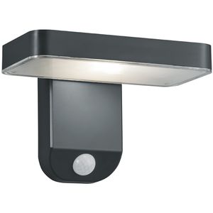 LED Solar Tuinverlichting - Wandlamp - Trion Escarino - Zonne-energie - Bewegingssensor - 4W - Spatwaterdicht IP44 - Mat Antraciet - Kunststof