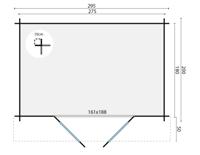 Blokhut - Tuinhuis Anja | 28 mm | vuren grijs geïmpregneerd