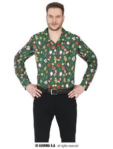 Kerst Overhemd Kerstfiguren Groen