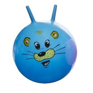 Skippybal met dieren gezicht blauw 46 cm