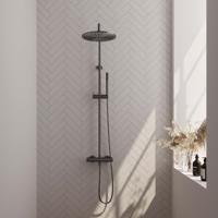 Regendoucheset Opbouw Brauer Gunmetal Edition 30 cm Thermostatisch met Staaf Handdouche Geborsteld Gunmetal Brauer Regendoucheset Opbouw Brauer Gunmetal Edition 30 cm Thermostatisch met Staaf Handdouche Geborsteld Gunmetal Brauer