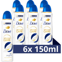 Dove Advanced Care AntiTranspirant Deodorant Spray Original 6 x 150 ml bij Jumbo