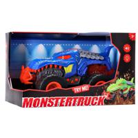 Monstertruck Dino + Licht en Geluid Blauw