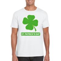 St. Patricksday klavertje t-shirt wit heren 2XL  -