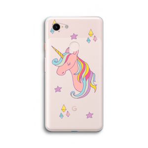 Roze eenhoorn: Google Pixel 3 XL Transparant Hoesje