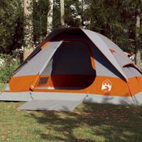 VidaXL Koepeltent 4-persoons waterdicht grijs en oranje