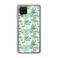 Flamingo bladeren: Samsung Galaxy A12 Transparant Hoesje