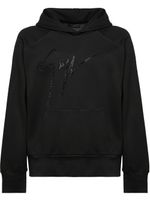 Giuseppe Zanotti hoodie à logo orné de cristal - Noir