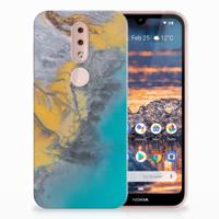 Nokia 4.2 | TPU | Siliconen hoesje | Marble Blue Gold