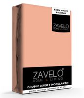 Zavelo Double Jersey Hoeslaken Perzik-1-persoons (90x220 cm)