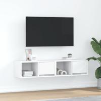 Tv-meubelen 2 st 60x31x25,5 cm bewerkt hout wit - thumbnail