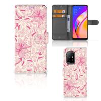 OPPO Reno5 Z | A94 5G Hoesje Pink Flowers OPPO Reno5 Z | A94 5G Hoesje Pink Flowers