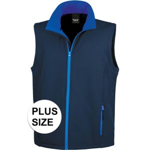 Grote maten softshell outdoor bodywarmer navy blauw voor heren