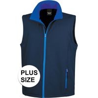 Grote maten softshell outdoor bodywarmer navy blauw voor heren - thumbnail