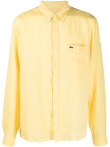 Lacoste chemise boutonnée à logo brodé - Jaune