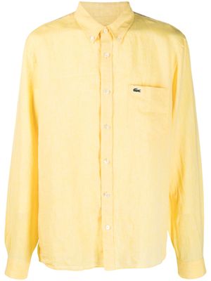 Lacoste chemise boutonnée à logo brodé - Jaune