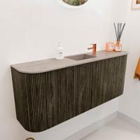Toiletmeubel Mondiaz Joya Dlux | 103.2 cm | Meubelkleur Shadow | Faye wastafel Saba Wasbak Midden | 1 kraangat
