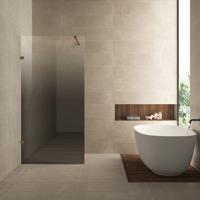 Inloopdouche Links Wiesbaden Less 100x200 cm 8 mm Nano Spiegelrook- naar Helder Glas Geborsteld Brons Koper