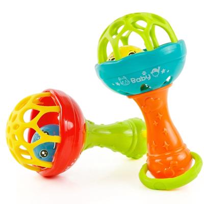 Baby rammelaars speelgoed intelligentie grijpen tandvlees kunststof Hand Bell Rattle grappige educatief speelgoed kleur willekeurige levering