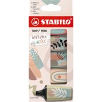 STABILO BOSS MINI naturevibes markeerstift, geassorteerde kleuren, blister van 5 stuks