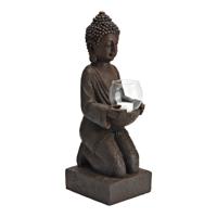 Kaarsenhouder Boeddha van poly bruin (B/H/D) 14x43x15cm