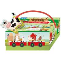 Boerderijdieren- boek + puzzeltrein (Hardback)