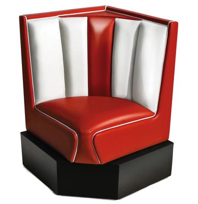 Bel Air Classic Diner Hoek voor Hoekbank Rood 60 x 60 cm
