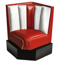 Bel Air Classic Diner Hoek voor Hoekbank Rood 60 x 60 cm
